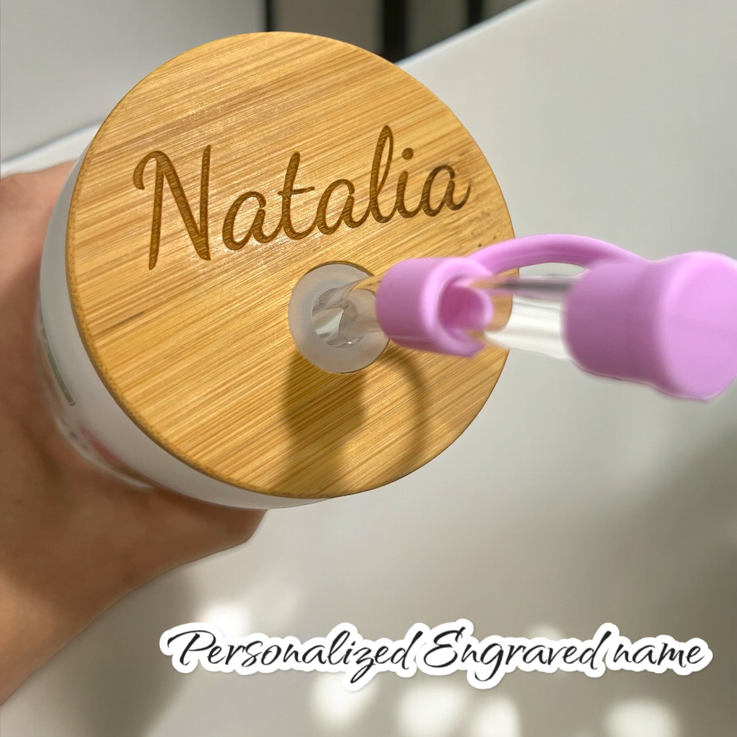 Swiftie Frosted Glass Cup with Engraved Lid