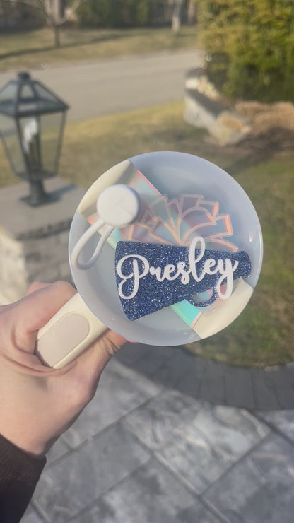 Acrylic Cheer Stanley Topper 🏈